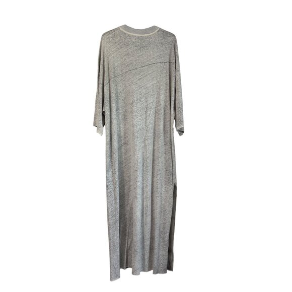 Thom Krom Heather Gray Linen Blend Short Sleeve Side Slits Midi Dress Large - Picture 6 of 8